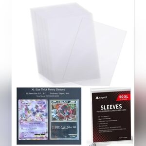 🍎50 Jumbo Card Sleeves XL Sleeves Oversized Trading Cards Flat TCG Plastic Bags
